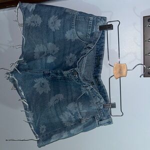 Wild Fable Floral Blue Jean Shorts